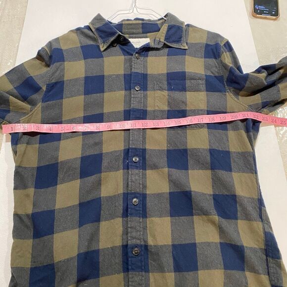 Abercrombie & Fitch Soft Flannel Shirt Men’s Large – Plaid Long Sleeve Button Do - Picture 4 of 6